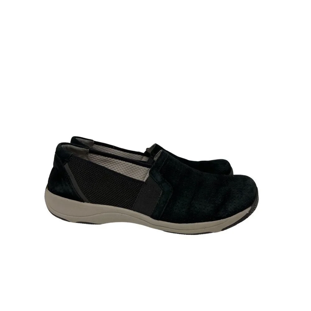 Dansko Harriet Stretch Suede Black Slip On Shoes Leather Women's Size 9.5 EU 40